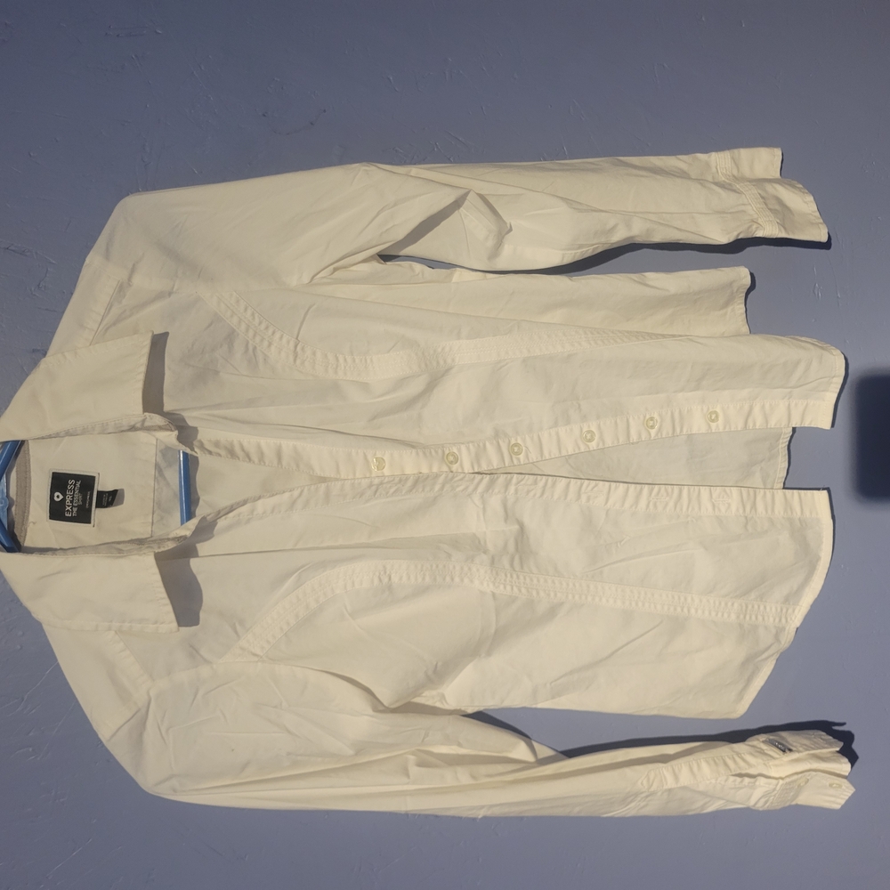 Express White Blouse with Relaxed Fit